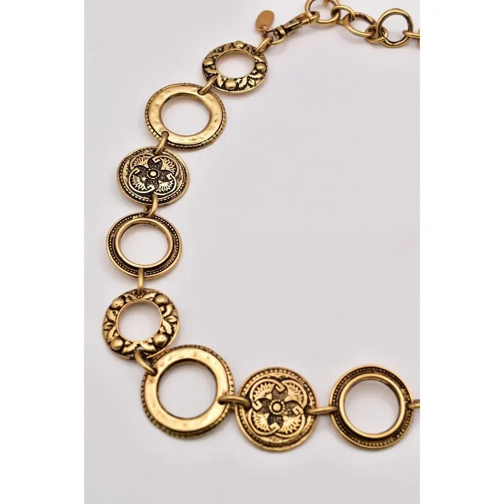 The Limited Vintage Brushed Antiqued Gold Medallion Chain Belt 30
